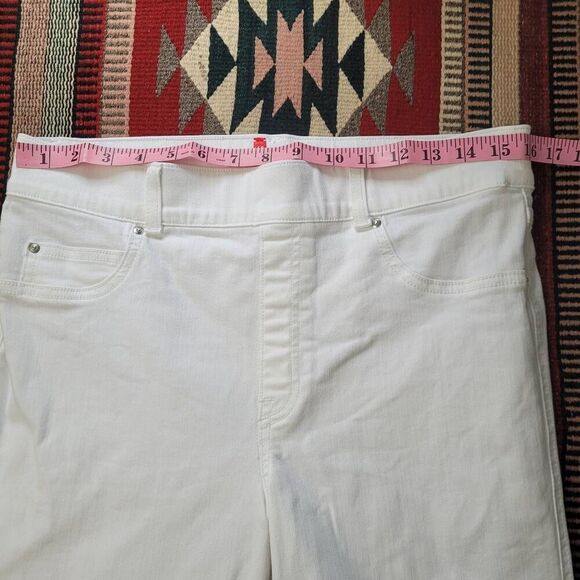 Spanx White Ankle Pull-On Skinny Jeans Pants Sz L Slimming Shaping 20271R - Picture 7 of 11